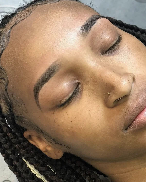A Candy Brow Bar client after her wax and tint