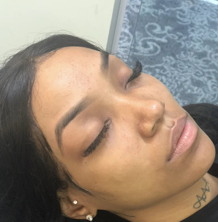 A Candy Brow Bar client after her wax and tint